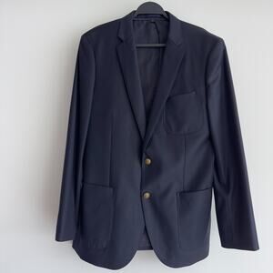 J Crew Ludlow Blazer 42R Navy Loro Piana Italian Merino Wool Patch Legacy Jacket